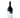 Red wine bottle with a blue label on a white background
