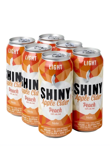 Shiny Apple Cider - Peach Lite (6 Pack), Shiny Apple Cider Home Of Fresh Wines