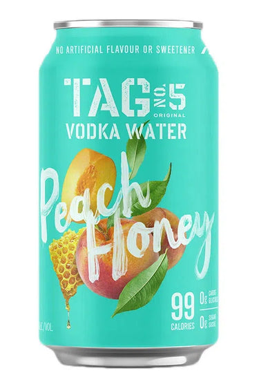TAG Vodka Water Peach Honey (4 Pack), Maverick Distillery