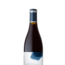 Wine bottle with a blue label on a white background