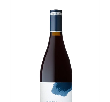 Wine bottle with 'Queylus' label on a white background