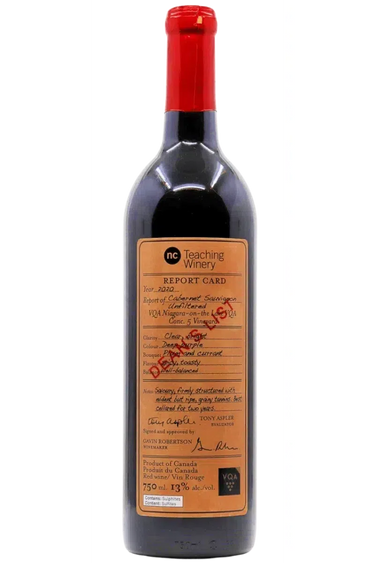 Dean's List Cabernet Sauvignon Unfiltered 2020, Niagara College Teaching Winery Brewery Distillery Cidery