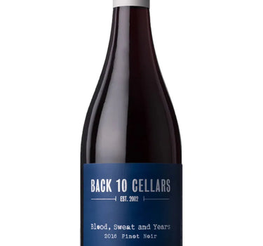 Wine Blood Sweat & Years Pinot Noir 2021, Back 10 Cellars volume 750 mL
