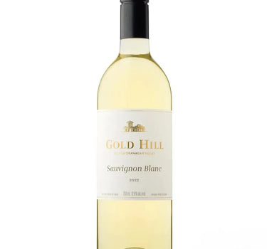 Gold Hill Sauvignon Blanc wine bottle on a white background